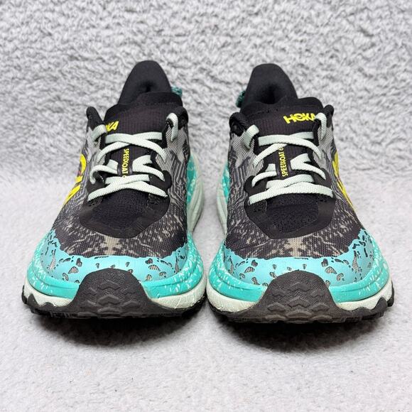 Hoka One One Speedgoat 6 Womens Size 9.5 Running Shoes Black Aloe Vera - Picture 2 of 9
